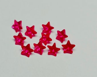 Red Ruby Gemstone Lot: 10 Star Cut Loose Stones (5 MM)