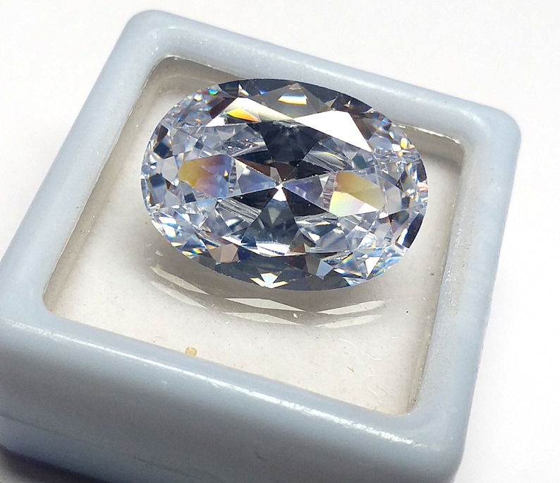20 Cts Beautiful Natural White Zircon Oval Cut Loose Gemstone Etsy