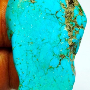 Natural Blue Turquoise Untreated Unheated Slab Polish Raw Rough Loose Gemstone Genuine Blue Turquoise Slab Rough Gemstone B22