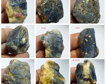 100% Natural African Blue Sapphire Stone Rocks & Mineral Specimen 8.00 Ct Sapphire Rough Gemstone