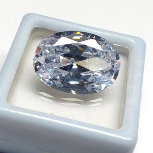 20 Carat White Zircon: Oval Cut Loose Gemstone from Cambodia