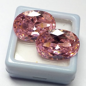 38 Cts 2 Pcs Natural Pink Color Zircon Oval Shape Loose Gemstone Lot