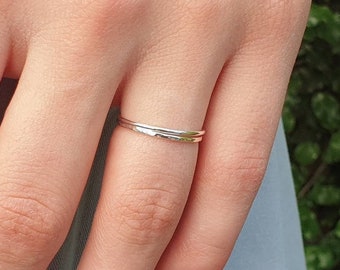 Super Thin Sterling Silver Stacking Ring ∙ Hammered Or Smooth Silver Ring ∙ Delicate Silver Ring ∙ Simple Silver Ring ∙ Hammered Silver Ring