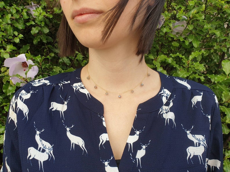 Sterling Silver 14k Rose Gold Fill \u2219 Gemstone Choker Dainty Labradorite Choker Necklace \u2219 Boho Labradorite Choker Necklace \u2219 14k Gold Fill