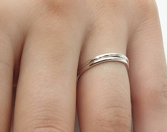 Dainty Sterling Silver Stacking Ring ∙ Hammered Or Smooth Silver Ring ∙ Thin Sterling Silver Ring ∙ Skinny Ring ∙ Hammered Stacking Ring