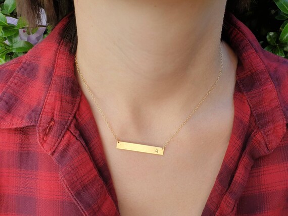 Personalised Bar Necklace 14k Gold Fill 
