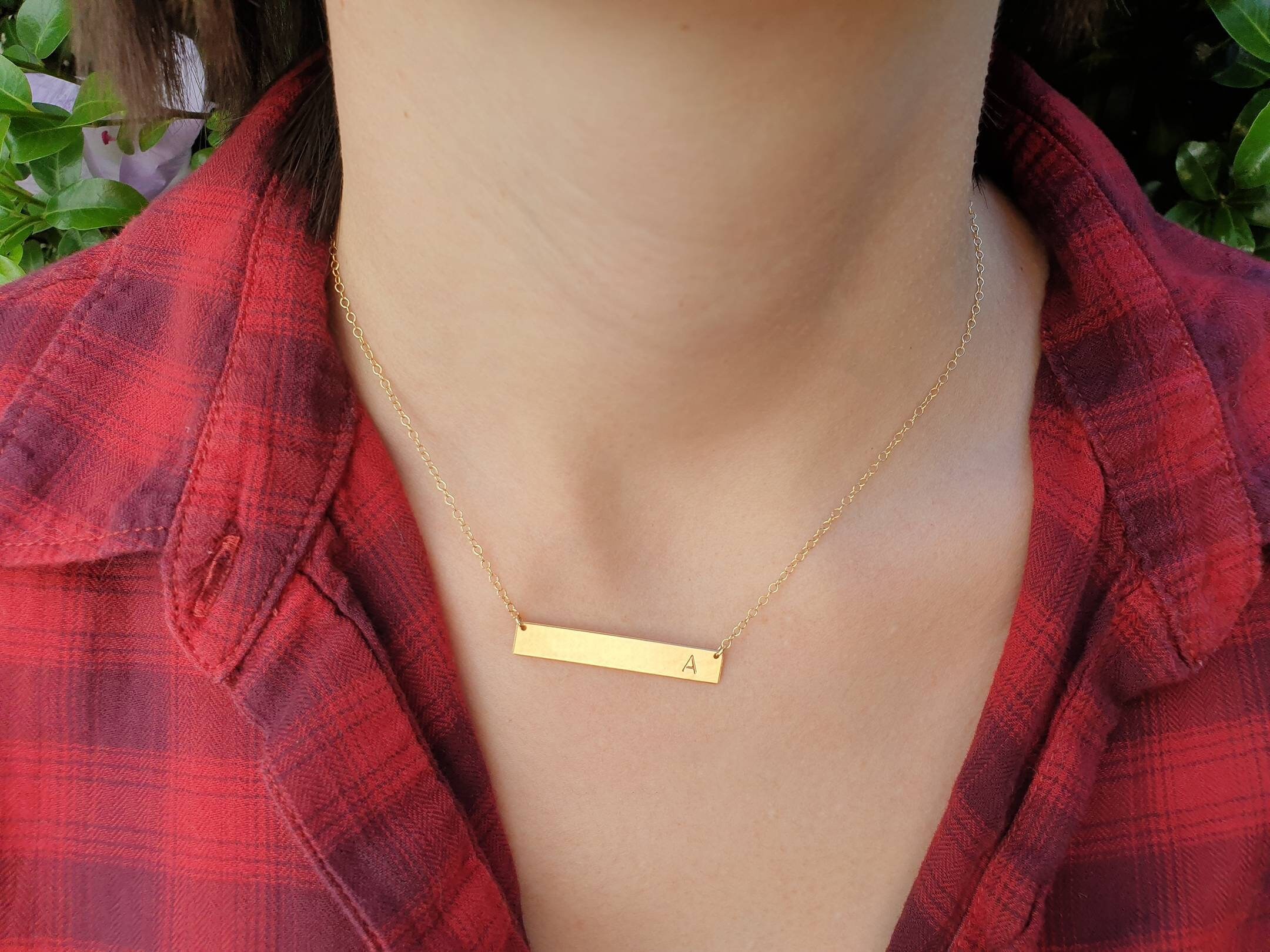 Personalised Bar Necklace 14k Gold Fill 