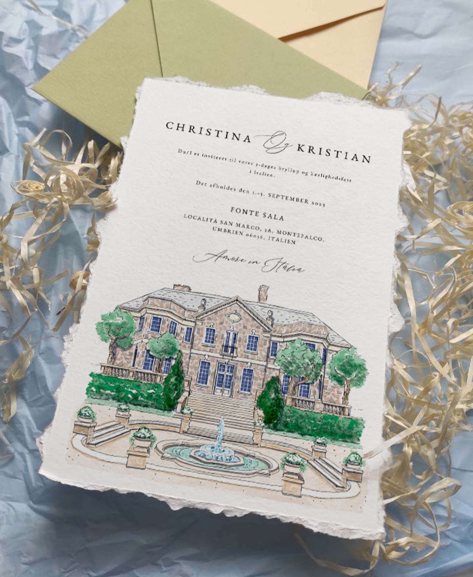 Hand Drawn Wedding Venue Illustration | Custom | Digital - Etsy