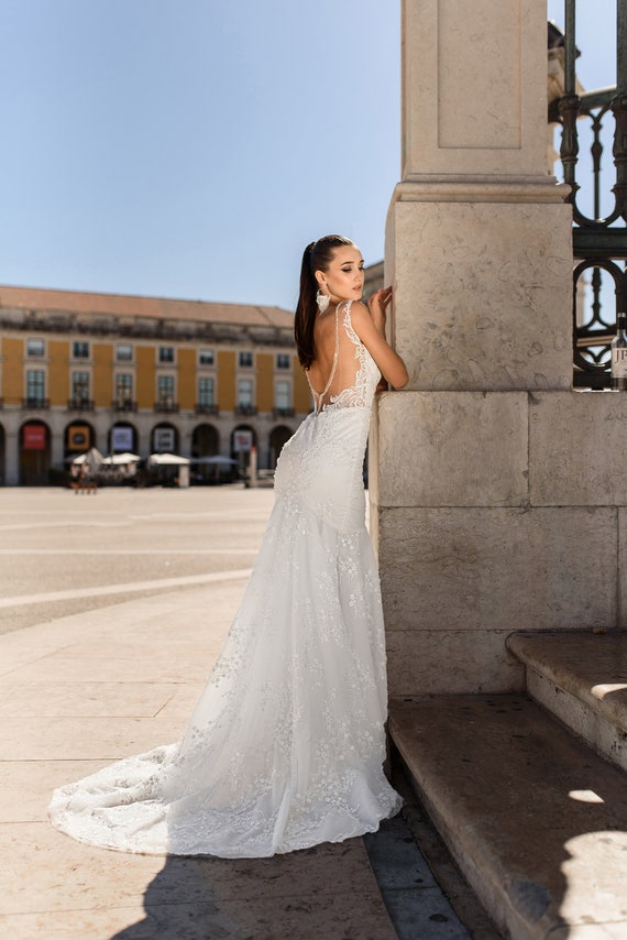 siren cut wedding dress siren