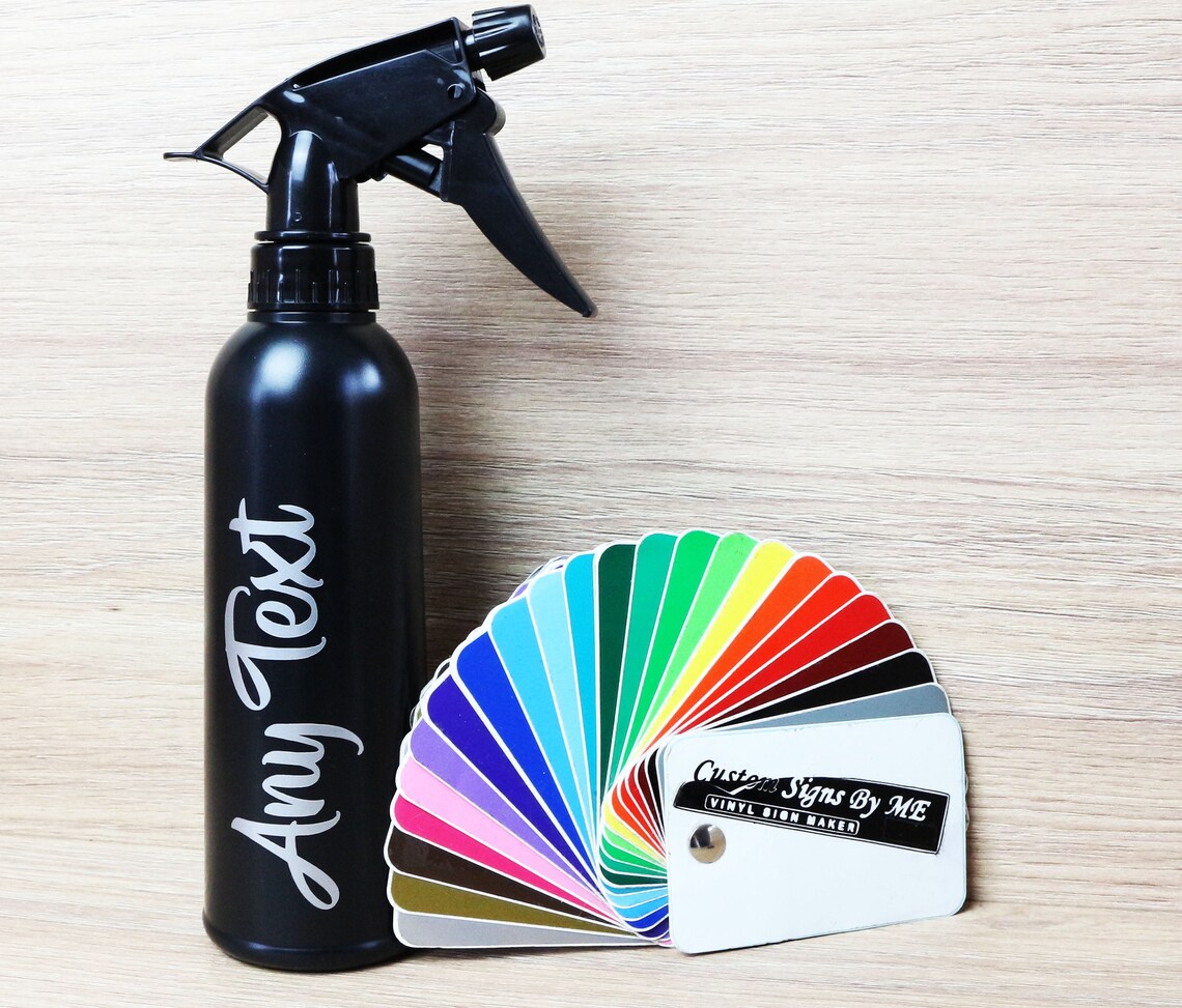 Personalised Spray Bottle Any Name Text Word Sticker Custom Etsy