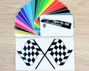CHEQUERED Race Flag Car Sticker Vinyl Decal Adhesive