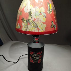 Lampada artigianale, Lampada da tavolo, Lampada Bottiglia, Lampada, Lampada fatta a mano, Lampada Design, Lampada Gin Servaj