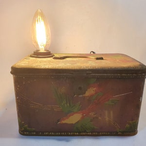 Handcrafted lamp, Table lamp, Tin lamp Metal, Vintage lamp, Lamp