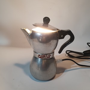 Artisan lamp, Table lamp, Coffee pot lamp, Vintage lamp, Coffee pot lady lamp