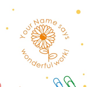 Gepersonaliseerde lerarenzegels, bloemzegels, aangepaste lerarenstempels, lerarengeschenken, aangepaste zelfinktzegel, zonnebloemzegels
