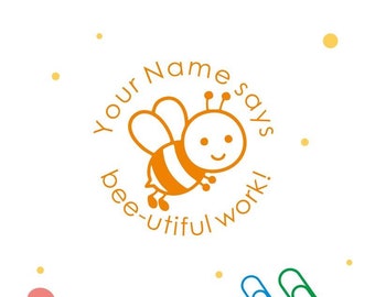 Personalised Teacher Stamps, Bee stamp, Custom Teacher Stamps, Teacher Gifts, Custom Self-inking Stamp, Stamps