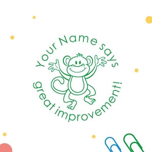 Personalisierte Lehrerstempel, Affe Stempel, Lehrerstempel, Lehrergeschenke, Selbstfärbertempel, Verbesserung