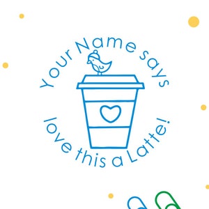 Personalised Teacher Stamps,Custom latte Stamps, I love this a Latte Custom Teacher Stamps, Pre-inked Stamps, Teacher Gifts Stamps