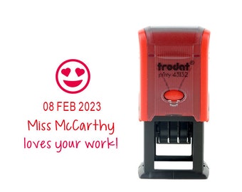 Personalised Teacher stamps, Self-inking stamps, Checked by teacher stamps, Custom Name and Date Stamps, Sun Stamps