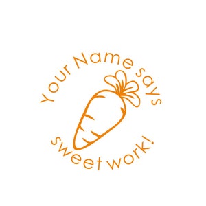 Personalised Teacher Stamps, Carrot teacher stamps, Custom pre-inked Stamps, Teacher Gifts, custom teacher stamps