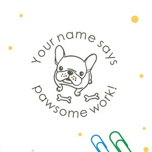 Personalised Teacher Stamps, Paw Stamp, Custom Teacher Stamps, Pawsome Work Stamp, Teacher Gifts Stamps, Custom Self-inking Stamp,Pug Stamps
