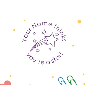 Gepersonaliseerde lerarenzegels, vallende sterstempel, aangepaste lerarenstempels, lerarencadeaustempels, aangepaste zelfinktende stempel, stempels voor leraar