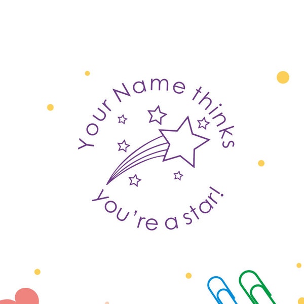 Carimbos personalizados para professores, carimbo de estrela cadente, carimbos personalizados para professores, carimbos para presentes de professores, carimbo autoentintado personalizado, carimbos para professores