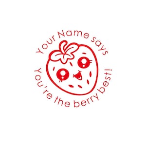 Custom Teacher Stamps, Cute Strawberry Stamps, Custom pre-inked Stamps, Teacher Gifts, Personalised teacher stamp, Kawaii fruit stamps
