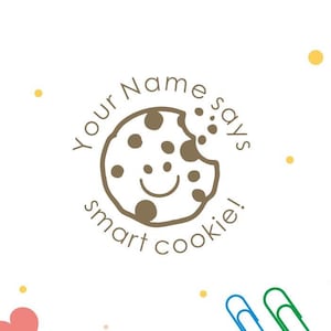 Selos personalizados para professores, selos inteligentes para biscoitos, selos personalizados para professores, selos pré-tintados, selos para presentes de professores, selos autotintados personalizados