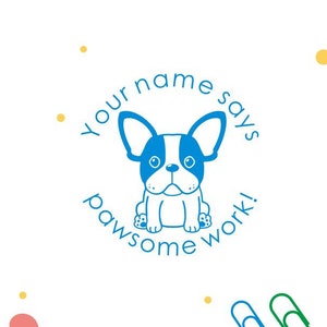 Carimbos personalizados para professores, carimbos de pata, carimbos personalizados para professores, carimbos de trabalho Pawsome, selos para presentes de professores, carimbos autotintados personalizados, selos Pug
