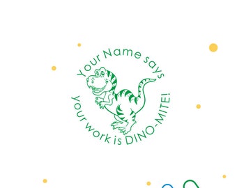 Personalised Teacher Stamps, DINO-MITE Stamps, Custom Teacher Stamps, Teacher Gifts Stamps, Self-inking Teacher Stamp, pre-inked stamp