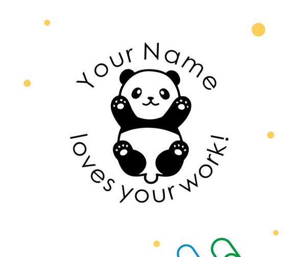 Personalised Teacher Stamps Panda Stamps Custom Teacher - Etsy Personalised Teacher Stamps Panda Stamps Custom Teacher - Etsy