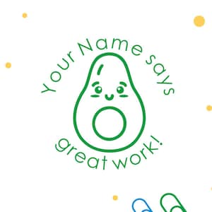 Personalised Teacher Stamps, avocado stamps, Custom Teacher Stamps, Teacher Gifts, Custom Self-inking Stamp, Stamps