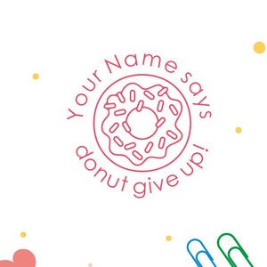 Carimbos de professor personalizados, carimbo de donut, selos de professor personalizados, carimbo de donut, presentes de professor, carimbo autotintado personalizado, selos