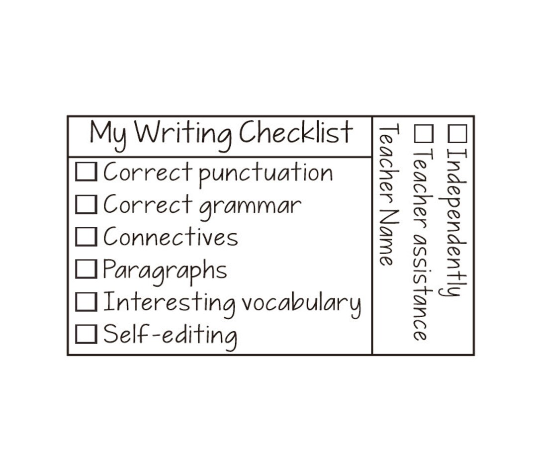 Custom Teacher Checklist Stamps, My Writing Checklist Stamps