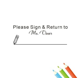 Gepersonaliseerde Sign & Return Stempels, Custom Teacher Stamps, Teacher Sign and Return Stamp, Teacher Gifts, Parents Sign Stamps, teacher stamp