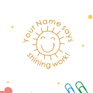 Timbres personnalisés pour enseignants, timbres Sun Smile, tampons personnalisés pour enseignants, timbres pré-encrés, timbres cadeaux pour enseignants, timbres auto-encreurs personnalisés