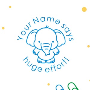 Selos personalizados do professor, selos de elefante, selos personalizados do professor, presentes do professor, carimbo autotintado personalizado, selos de animais