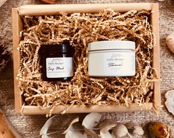 Organic Botanical facial steam & Clay Mask gift box set || Organic skincare gift box for her