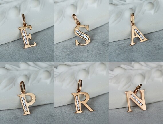 Rose gold letter on sale charm