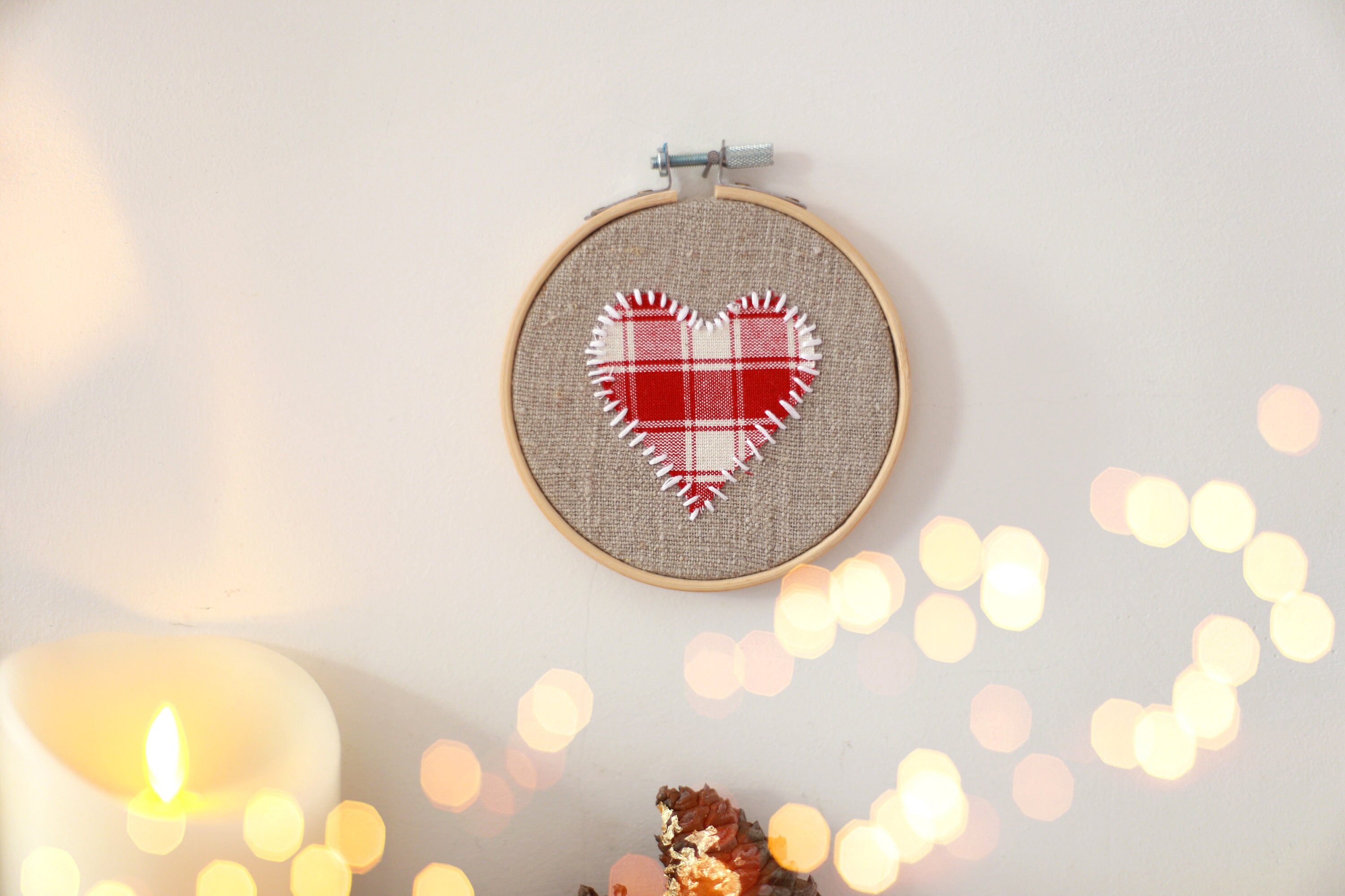 Broderie Encadrée Coeur