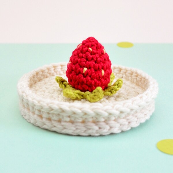 Porte-bijoux fraise rouge crochet, vide poche fruité