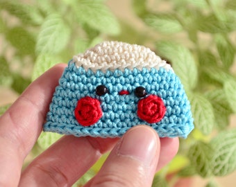 Mountain crochet brooch, mountain badge