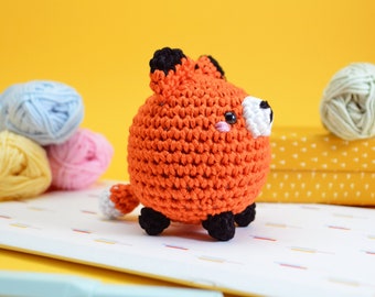 Red fox crochet plush, fox amigurumi