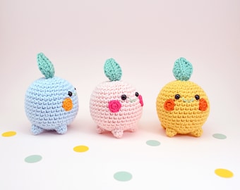 Mini peluche pianta all'uncinetto, pianta amigurumi