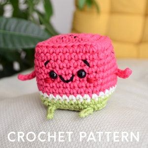 Watermelon crochet pattern, step by step crochet pattern, amigurumi watermelon pattern