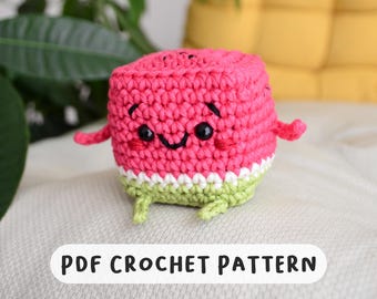 CUBO DE SANDÍA - Patrón de crochet digital