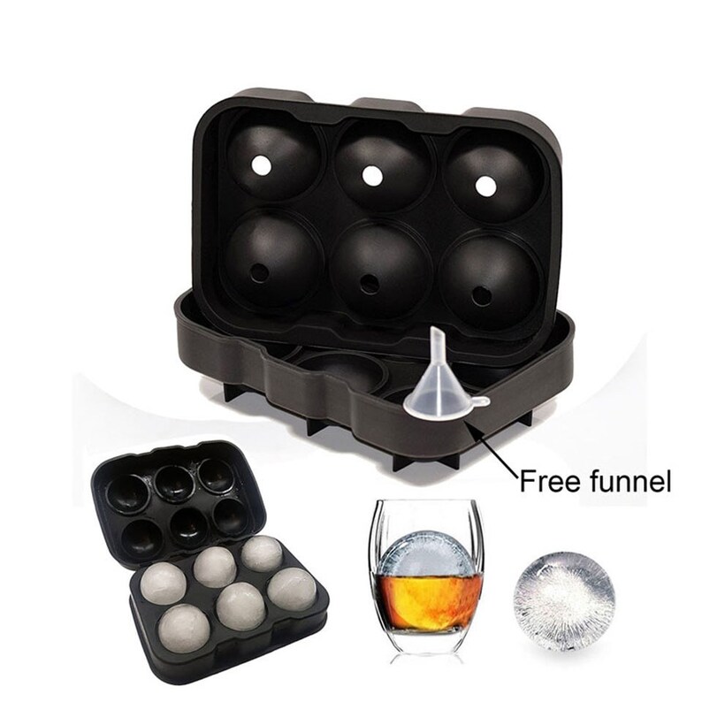 6 Cavity Silicone Sphere Ice Cube Tray Jelly Ball Mold for ey Cocktail RE