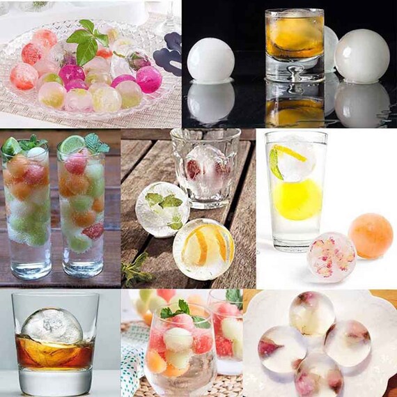 8 Cavity Ice Ball Tray Silicone Ice Cube Ball Frozen Ice Sphere Shape Roun 1 PC