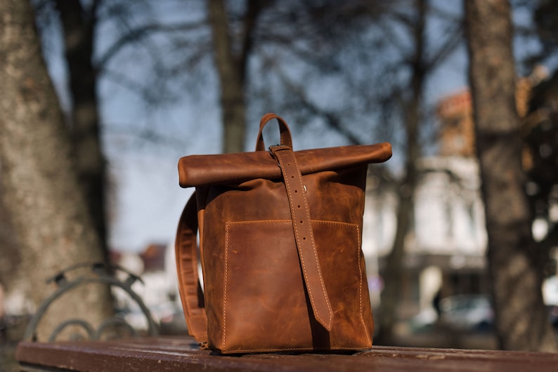 Leather Rucksack Women Men School College Bag Travel Hiking Bag,Laptop Rucksack Leather Crazy Horse Bag Leather BackPack BackPack Purse